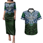 Custom Canberra Raiders Couples Matching Puletasi and Hawaiian Shirt Viking Warrior Polynesia Islander Rugby Mascot