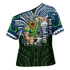 Custom Canberra Raiders Cross Shoulder Shirt Viking Warrior Polynesia Islander Rugby Mascot