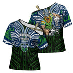 Custom Canberra Raiders Cross Shoulder Shirt Viking Warrior Polynesia Islander Rugby Mascot
