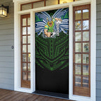 Custom Canberra Raiders Door Cover Viking Warrior Polynesia Islander Rugby Mascot
