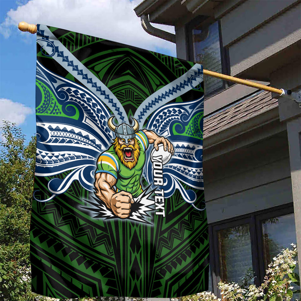 Custom Canberra Raiders Garden Flag Viking Warrior Polynesia Islander Rugby Mascot