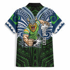 Custom Canberra Raiders Hawaiian Shirt Viking Warrior Polynesia Islander Rugby Mascot