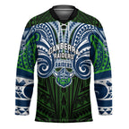 Custom Canberra Raiders Hockey Jersey Viking Warrior Polynesia Islander Rugby Mascot