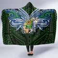 Custom Canberra Raiders Hooded Blanket Viking Warrior Polynesia Islander Rugby Mascot
