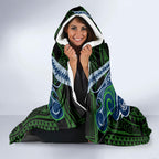 Custom Canberra Raiders Hooded Blanket Viking Warrior Polynesia Islander Rugby Mascot