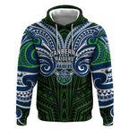 Custom Canberra Raiders Hoodie Viking Warrior Polynesia Islander Rugby Mascot
