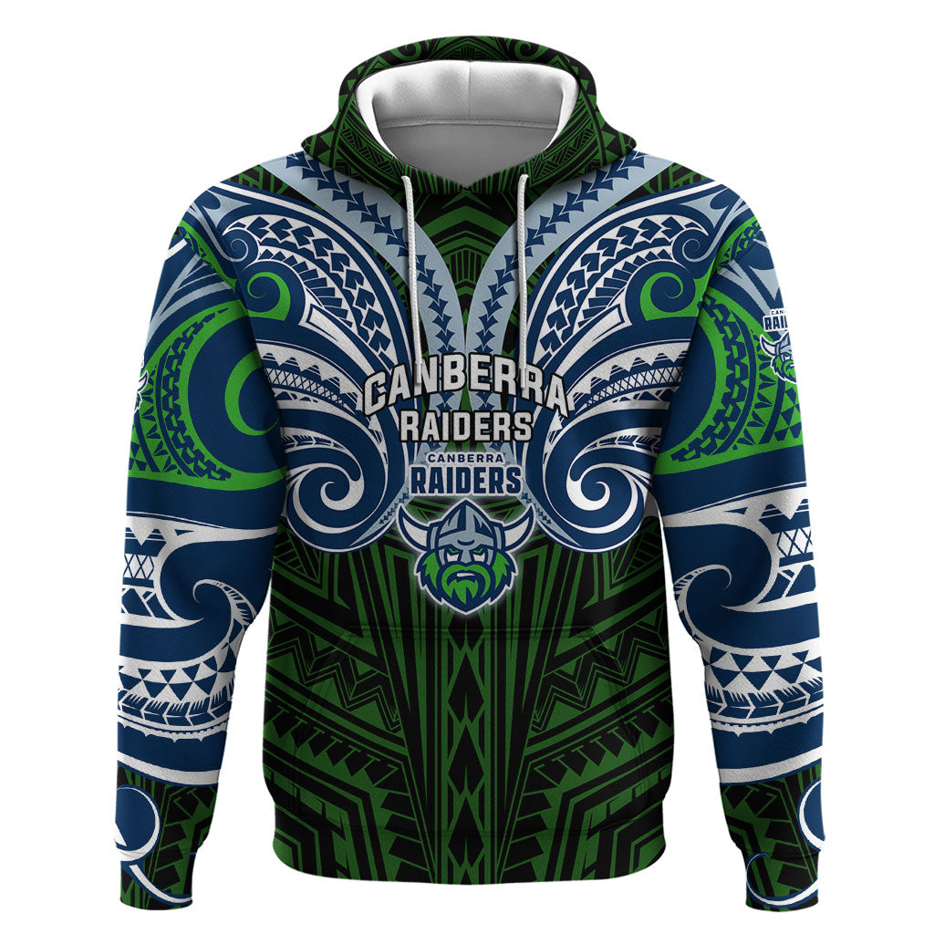 Custom Canberra Raiders Hoodie Viking Warrior Polynesia Islander Rugby Mascot