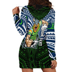 Custom Canberra Raiders Hoodie Dress Viking Warrior Polynesia Islander Rugby Mascot