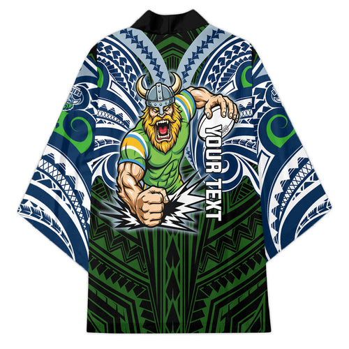 Custom Canberra Raiders Kimono Viking Warrior Polynesia Islander Rugby Mascot
