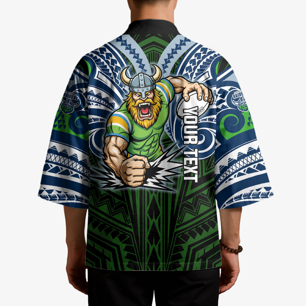 Custom Canberra Raiders Kimono Viking Warrior Polynesia Islander Rugby Mascot