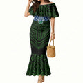 Custom Canberra Raiders Mermaid Dress Viking Warrior Polynesia Islander Rugby Mascot