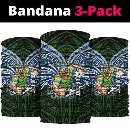 Custom Canberra Raiders Neck Gaiter Viking Warrior Polynesia Islander Rugby Mascot
