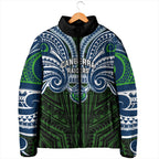 Custom Canberra Raiders Padded Jacket Viking Warrior Polynesia Islander Rugby Mascot