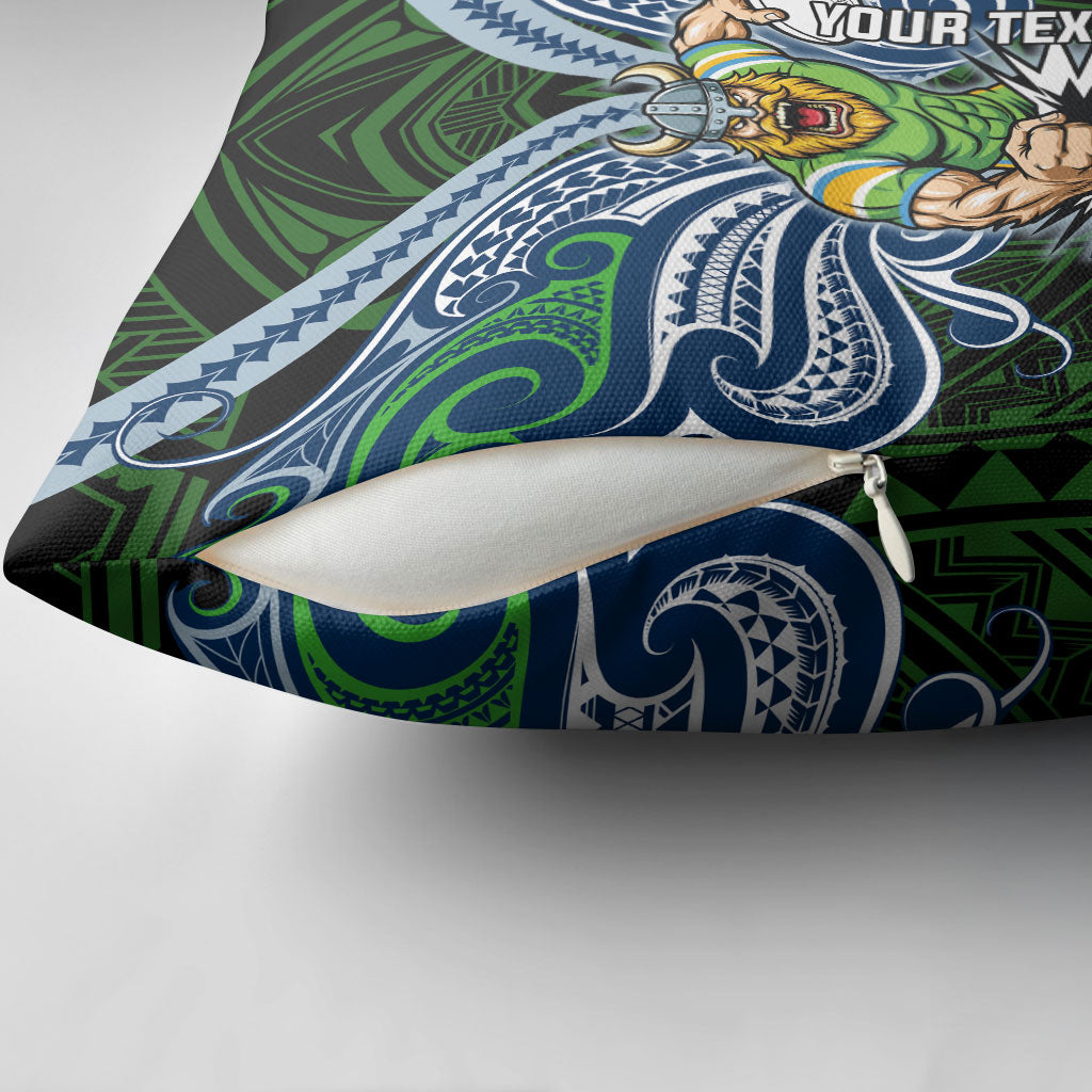 Custom Canberra Raiders Pillow Cover Viking Warrior Polynesia Islander Rugby Mascot