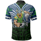 Custom Canberra Raiders Polo Shirt Viking Warrior Polynesia Islander Rugby Mascot