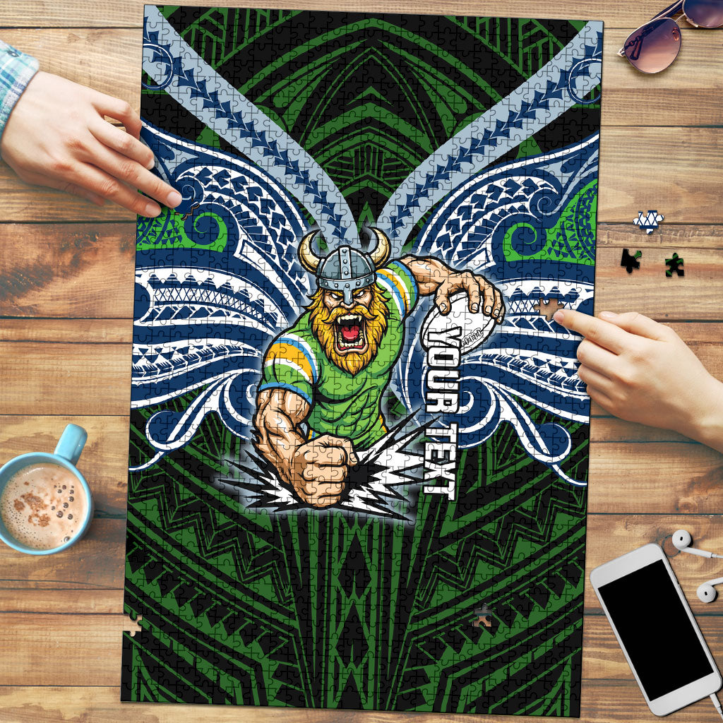 Custom Canberra Raiders Puzzle Viking Warrior Polynesia Islander Rugby Mascot