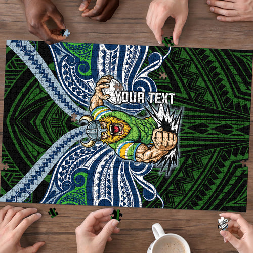 Custom Canberra Raiders Puzzle Viking Warrior Polynesia Islander Rugby Mascot