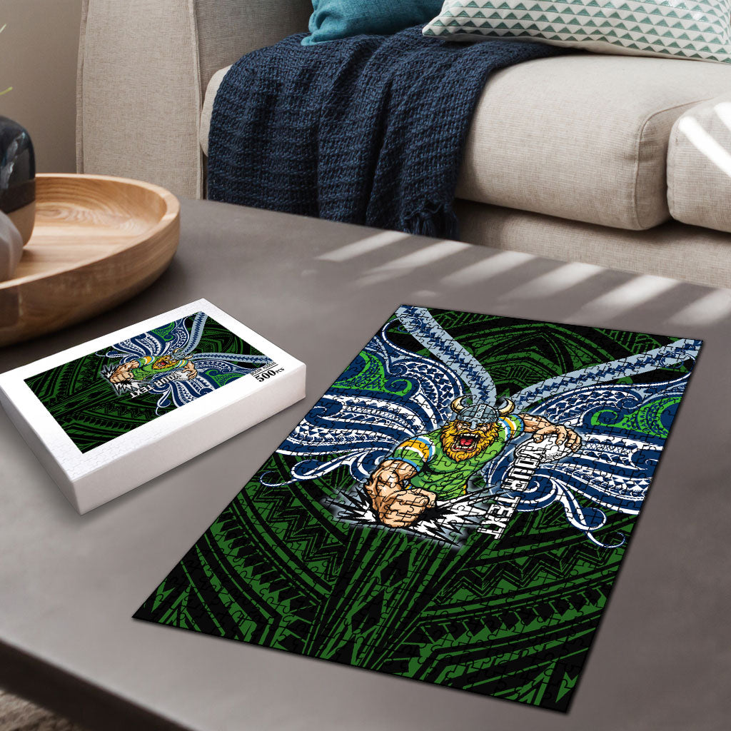 Custom Canberra Raiders Puzzle Viking Warrior Polynesia Islander Rugby Mascot