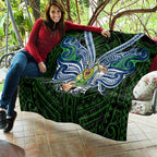 Custom Canberra Raiders Quilt Viking Warrior Polynesia Islander Rugby Mascot