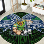 Custom Canberra Raiders Round Carpet Viking Warrior Polynesia Islander Rugby Mascot