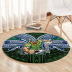 Custom Canberra Raiders Round Carpet Viking Warrior Polynesia Islander Rugby Mascot
