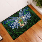Custom Canberra Raiders Rubber Doormat Viking Warrior Polynesia Islander Rugby Mascot