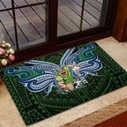 Custom Canberra Raiders Rubber Doormat Viking Warrior Polynesia Islander Rugby Mascot