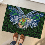 Custom Canberra Raiders Rubber Doormat Viking Warrior Polynesia Islander Rugby Mascot