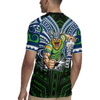 Custom Canberra Raiders Rugby Jersey Viking Warrior Polynesia Islander Rugby Mascot