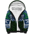 Custom Canberra Raiders Sherpa Hoodie Viking Warrior Polynesia Islander Rugby Mascot