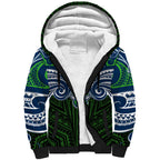Custom Canberra Raiders Sherpa Hoodie Viking Warrior Polynesia Islander Rugby Mascot