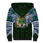 Custom Canberra Raiders Sherpa Hoodie Viking Warrior Polynesia Islander Rugby Mascot