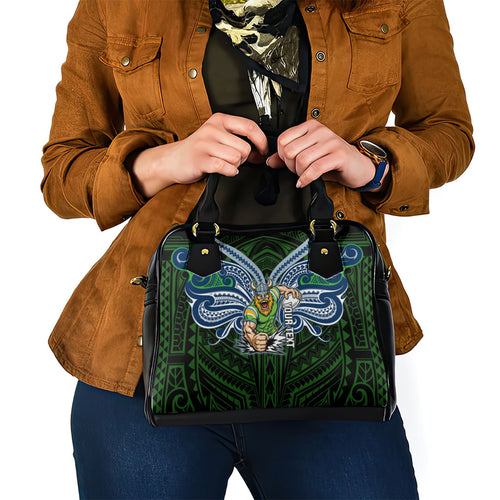 Custom Canberra Raiders Shoulder Handbag Viking Warrior Polynesia Islander Rugby Mascot