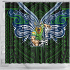 Custom Canberra Raiders Shower Curtain Viking Warrior Polynesia Islander Rugby Mascot
