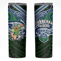 Custom Canberra Raiders Skinny Tumbler Viking Warrior Polynesia Islander Rugby Mascot