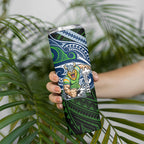 Custom Canberra Raiders Skinny Tumbler Viking Warrior Polynesia Islander Rugby Mascot
