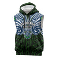 Custom Canberra Raiders Sleeveless Hoodie Viking Warrior Polynesia Islander Rugby Mascot