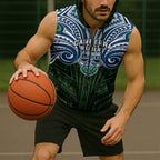Custom Canberra Raiders Sleeveless Zip Hoodie Viking Warrior Polynesia Islander Rugby Mascot