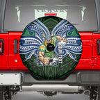 Custom Canberra Raiders Spare Tire Cover Viking Warrior Polynesia Islander Rugby Mascot