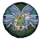 Custom Canberra Raiders Spare Tire Cover Viking Warrior Polynesia Islander Rugby Mascot