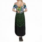 Custom Canberra Raiders Summer Maxi Dress Viking Warrior Polynesia Islander Rugby Mascot