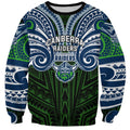 Custom Canberra Raiders Sweatshirt Viking Warrior Polynesia Islander Rugby Mascot