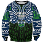 Custom Canberra Raiders Sweatshirt Viking Warrior Polynesia Islander Rugby Mascot