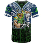 Custom Canberra Raiders T Shirt Viking Warrior Polynesia Islander Rugby Mascot