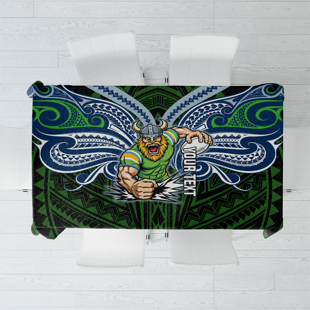 Custom Canberra Raiders Tablecloth Viking Warrior Polynesia Islander Rugby Mascot