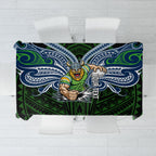 Custom Canberra Raiders Tablecloth Viking Warrior Polynesia Islander Rugby Mascot