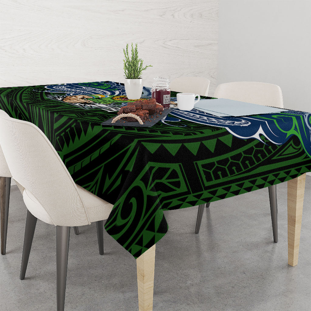 Custom Canberra Raiders Tablecloth Viking Warrior Polynesia Islander Rugby Mascot