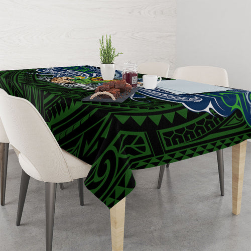 Custom Canberra Raiders Tablecloth Viking Warrior Polynesia Islander Rugby Mascot