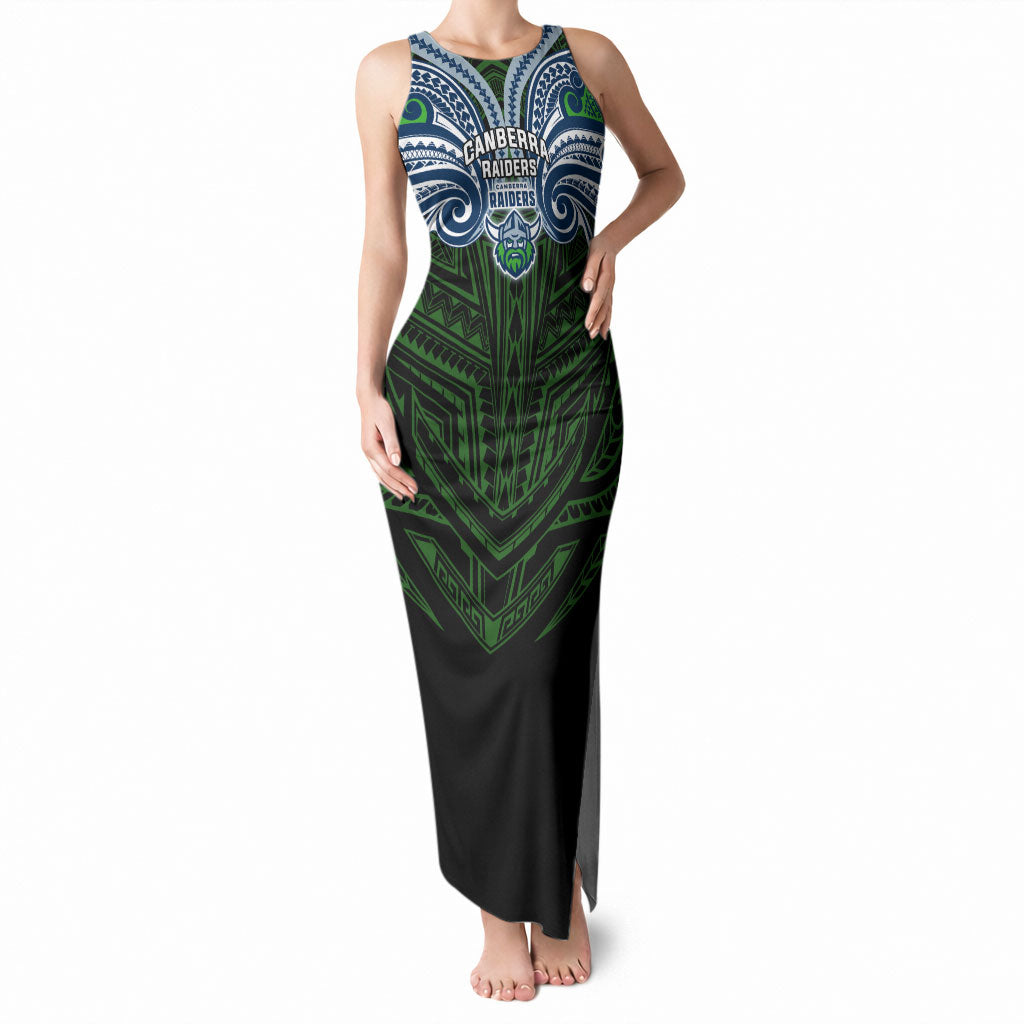 Custom Canberra Raiders Tank Maxi Dress Viking Warrior Polynesia Islander Rugby Mascot