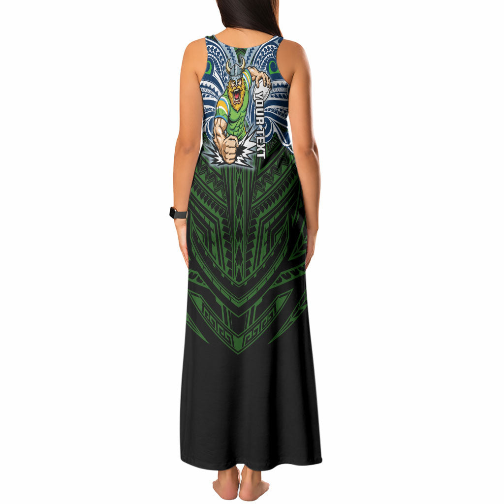Custom Canberra Raiders Tank Maxi Dress Viking Warrior Polynesia Islander Rugby Mascot